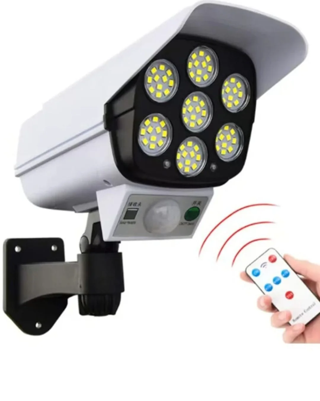 Lampe Solaire 2-en-1 avec Caméra Factice & Détecteur de Mouvement