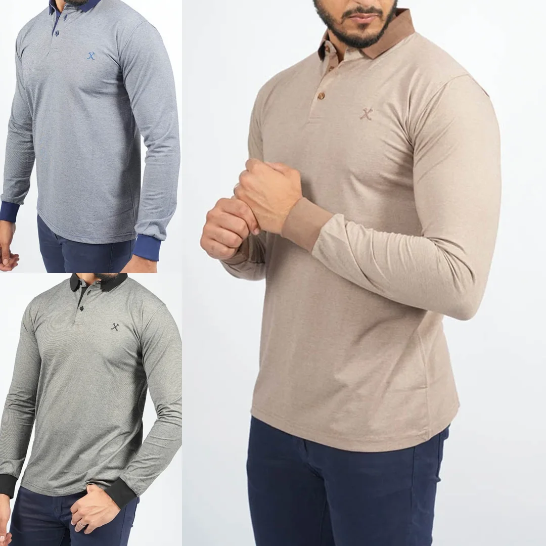pack de 3 Polo Demi season (noir - bleu - biege)