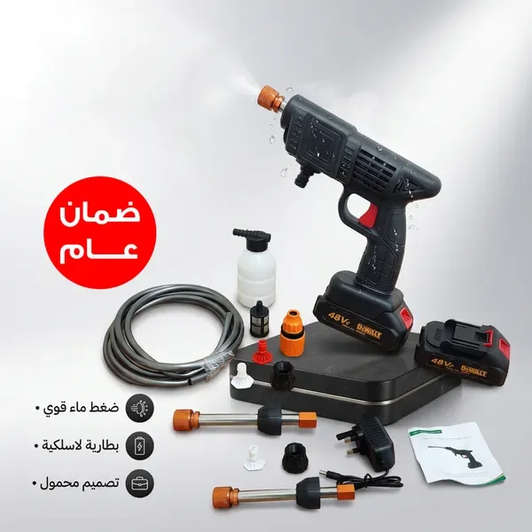 مضخة غسيل وفوم لاسلكية الذكية – بقوة 48 فولت و600 واط (شديدة التحمل مع بطاريتين وضمان عام)