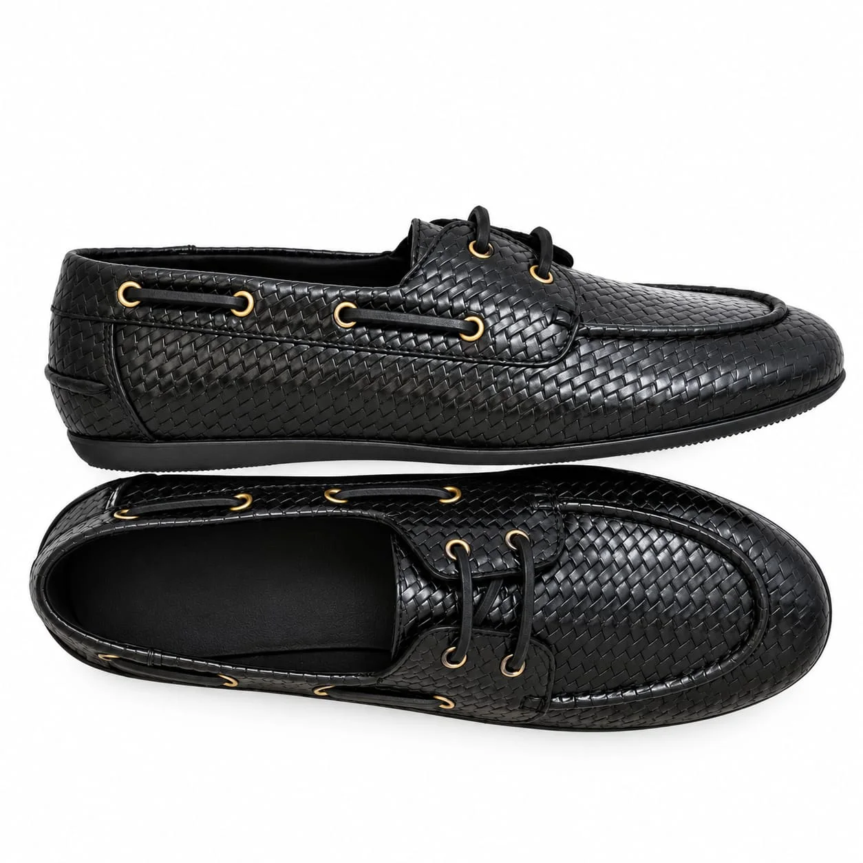 Mocassin Marin Tressé Noir