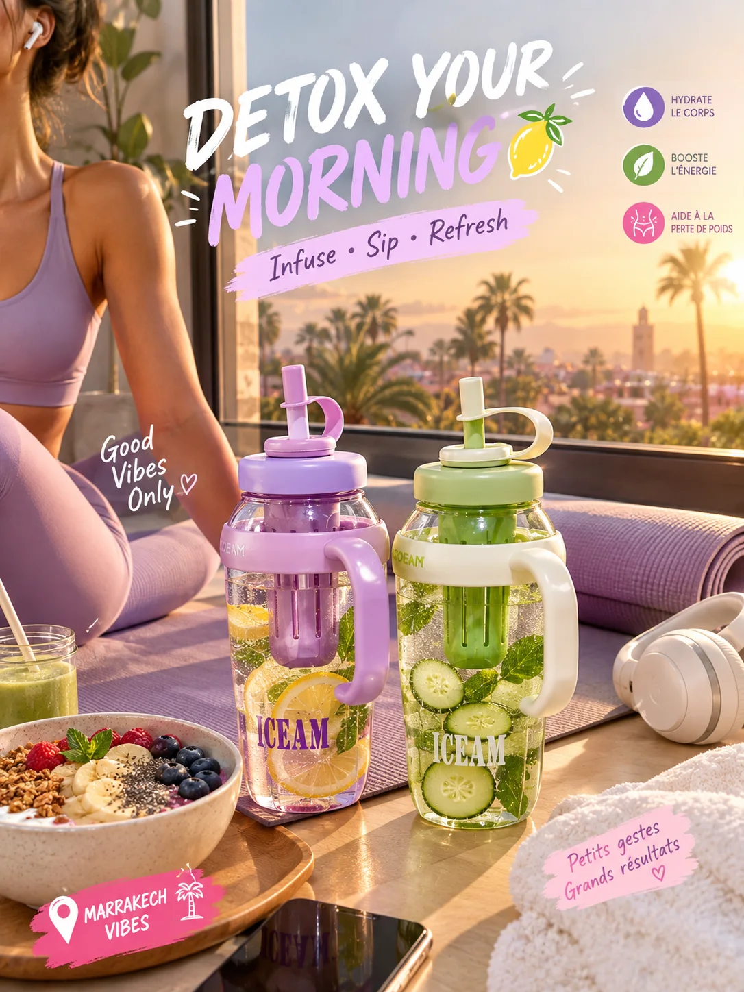 the BIG SHAKER™ — Gourde 1400 ML avec Paille
