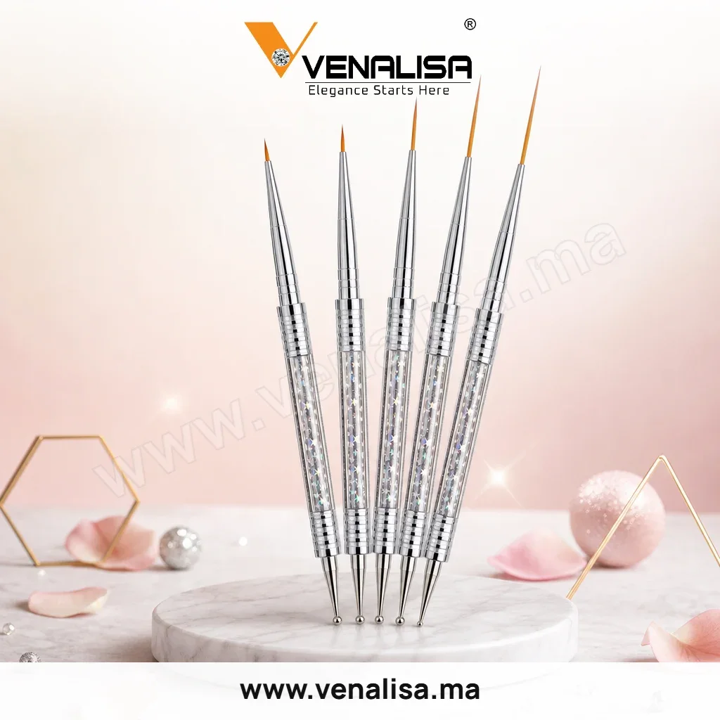 Set de 5 pinceaux nail art double embout dotting