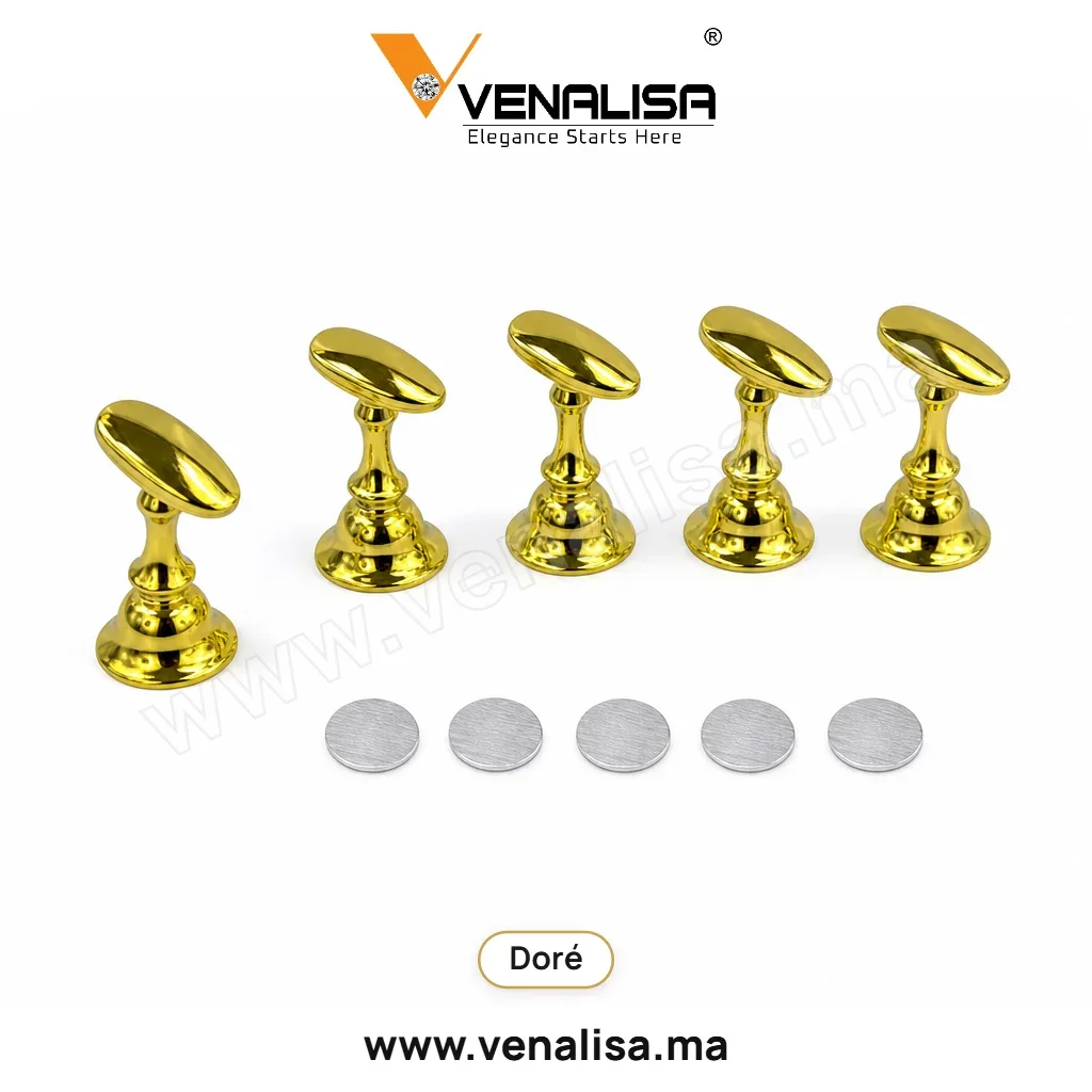 Supports magnétiques pour faux ongles - Doré ou Argenté