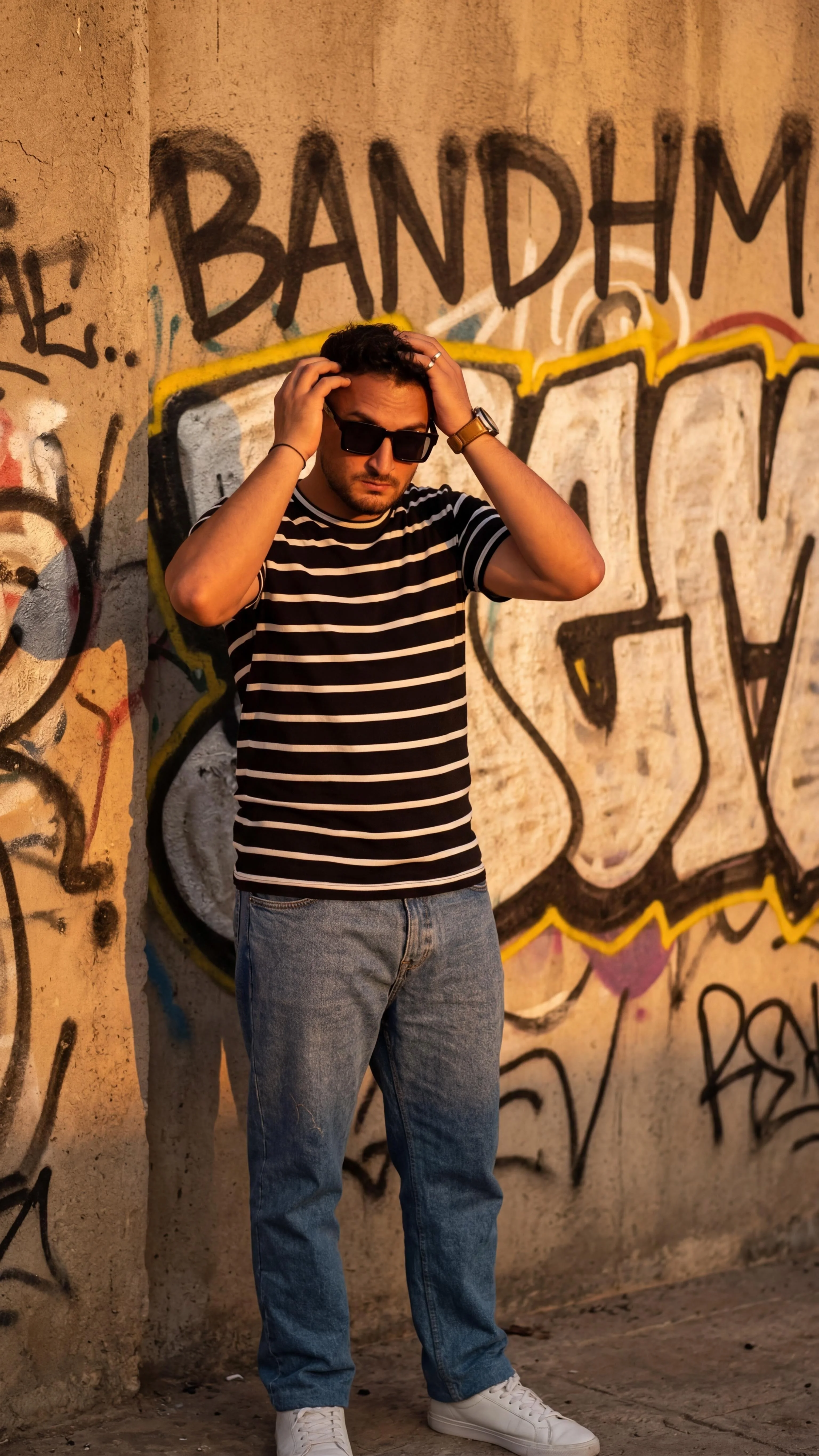BANDHM – Striped Oversized T-Shirt