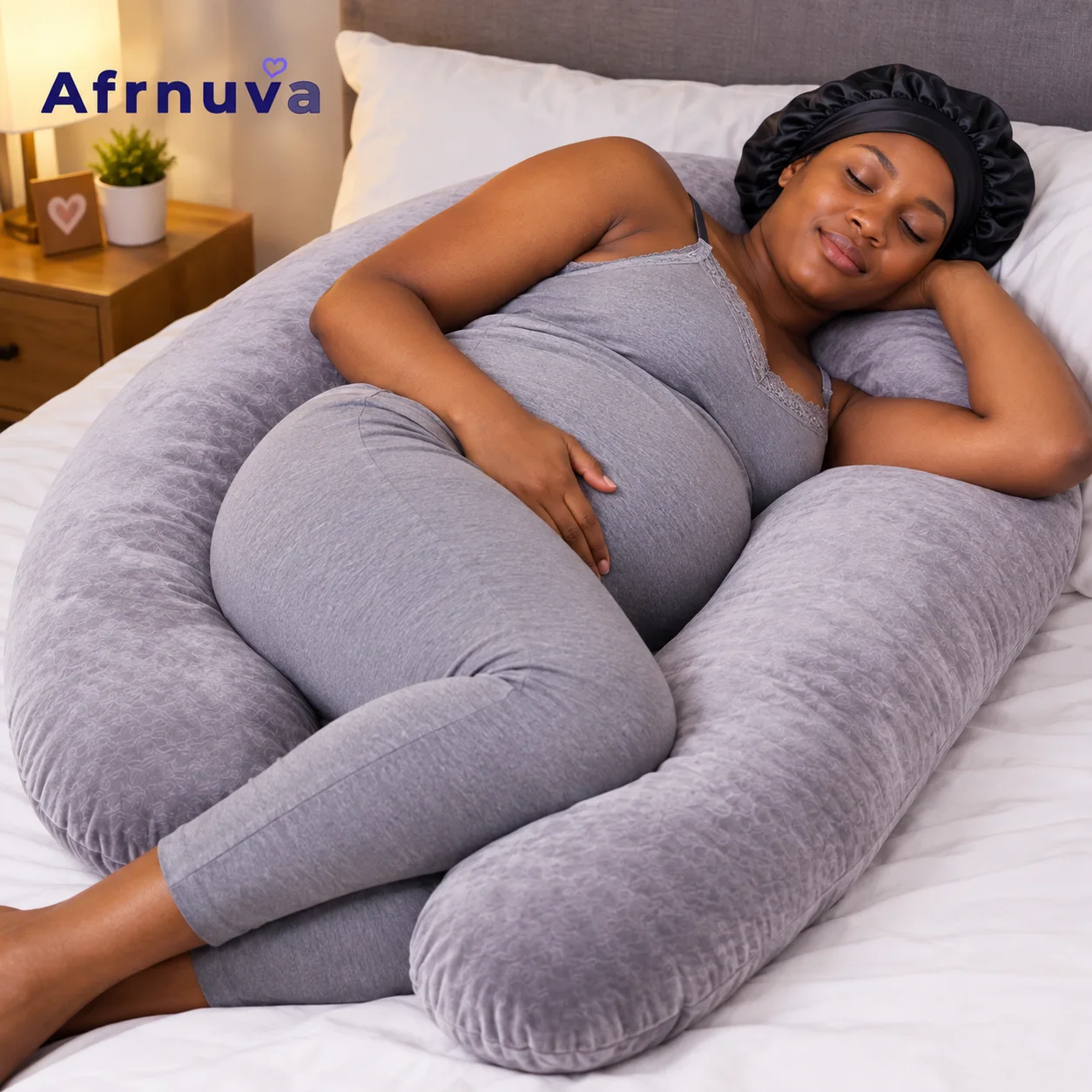 Coussin de grossesse et d’allaitement ergonomique – Lavable- Coton