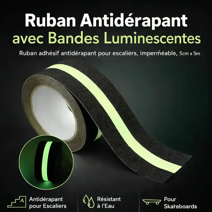 Bande Antidérapante pour Escaliers – Ruban Réfléchissant Imperméable