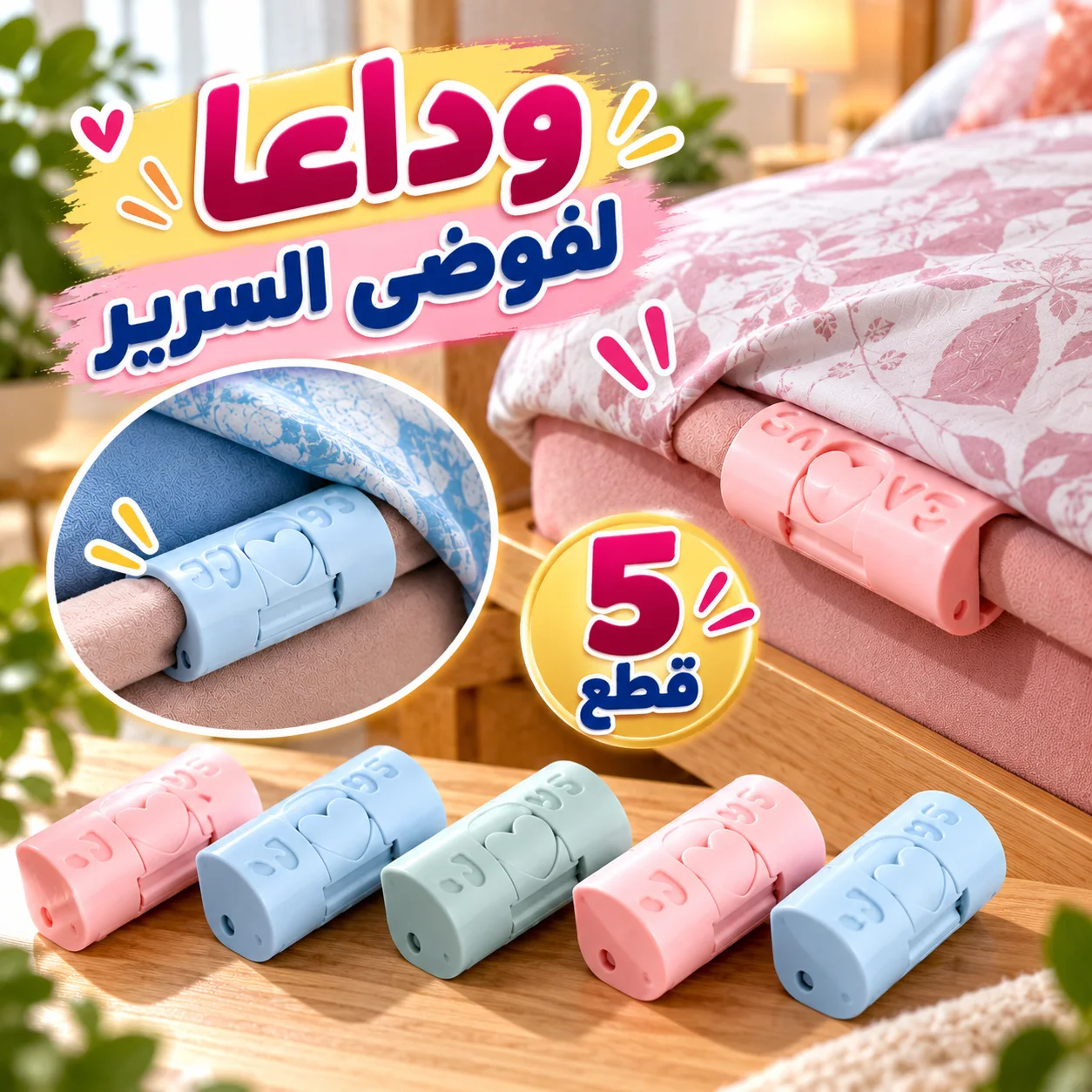 ملاقط تثبيت أغطية السرير📌