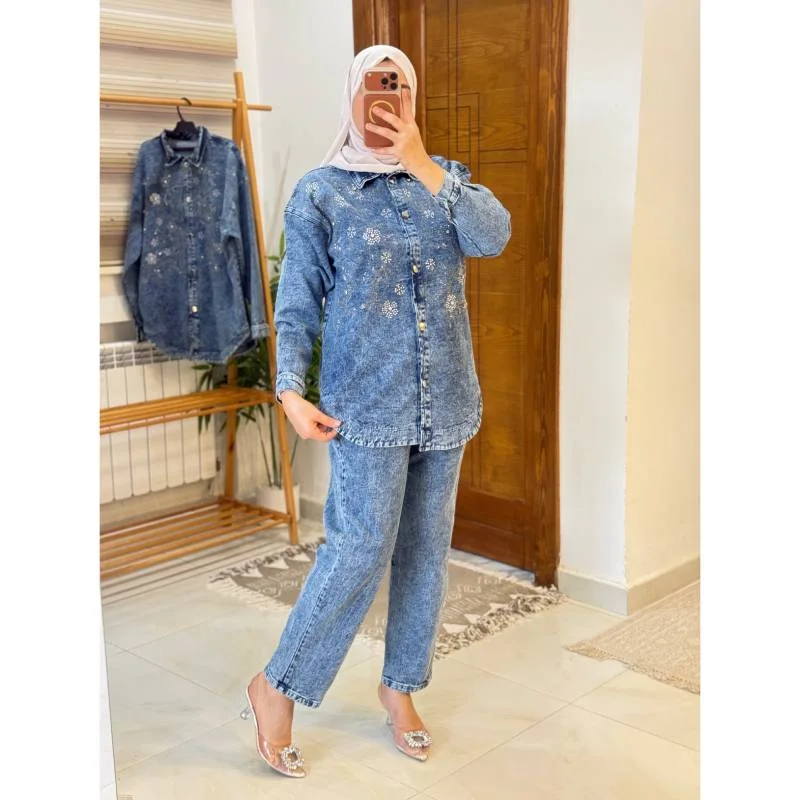 set djean fleur stras