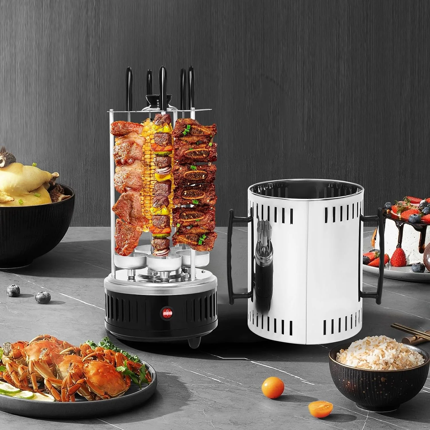 Barbecue Vertical Électrique Rotatif à Brochettes
