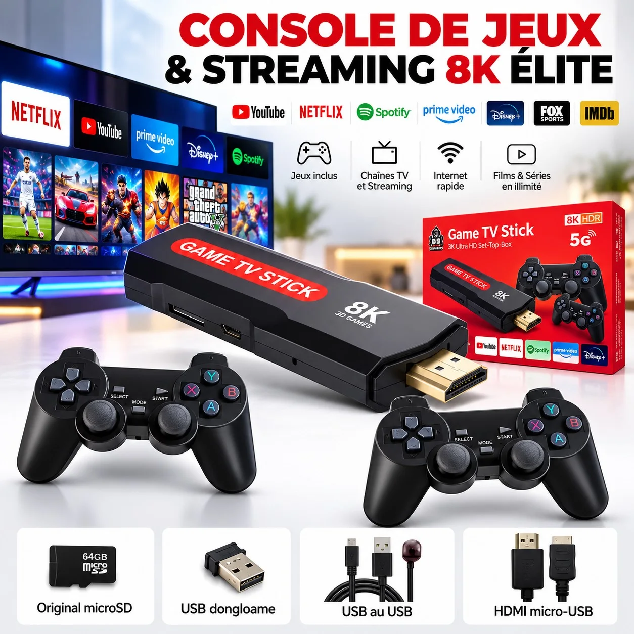 Console de Jeu Rétro Q9 Game TV Stick