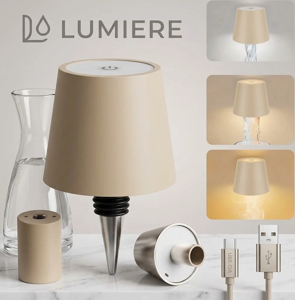 Lampe bouteille sans fil — beige