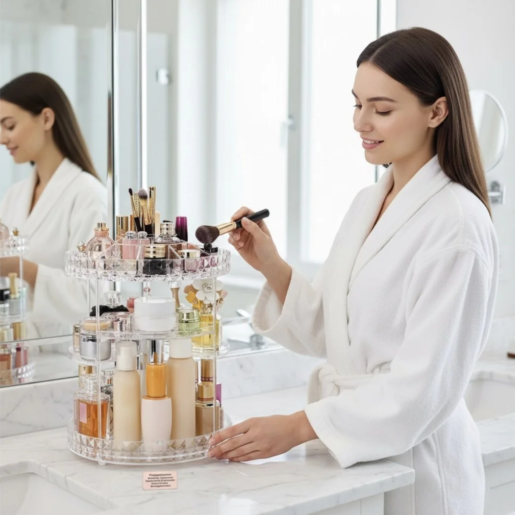 Organisateur de maquillage rotatif 360°