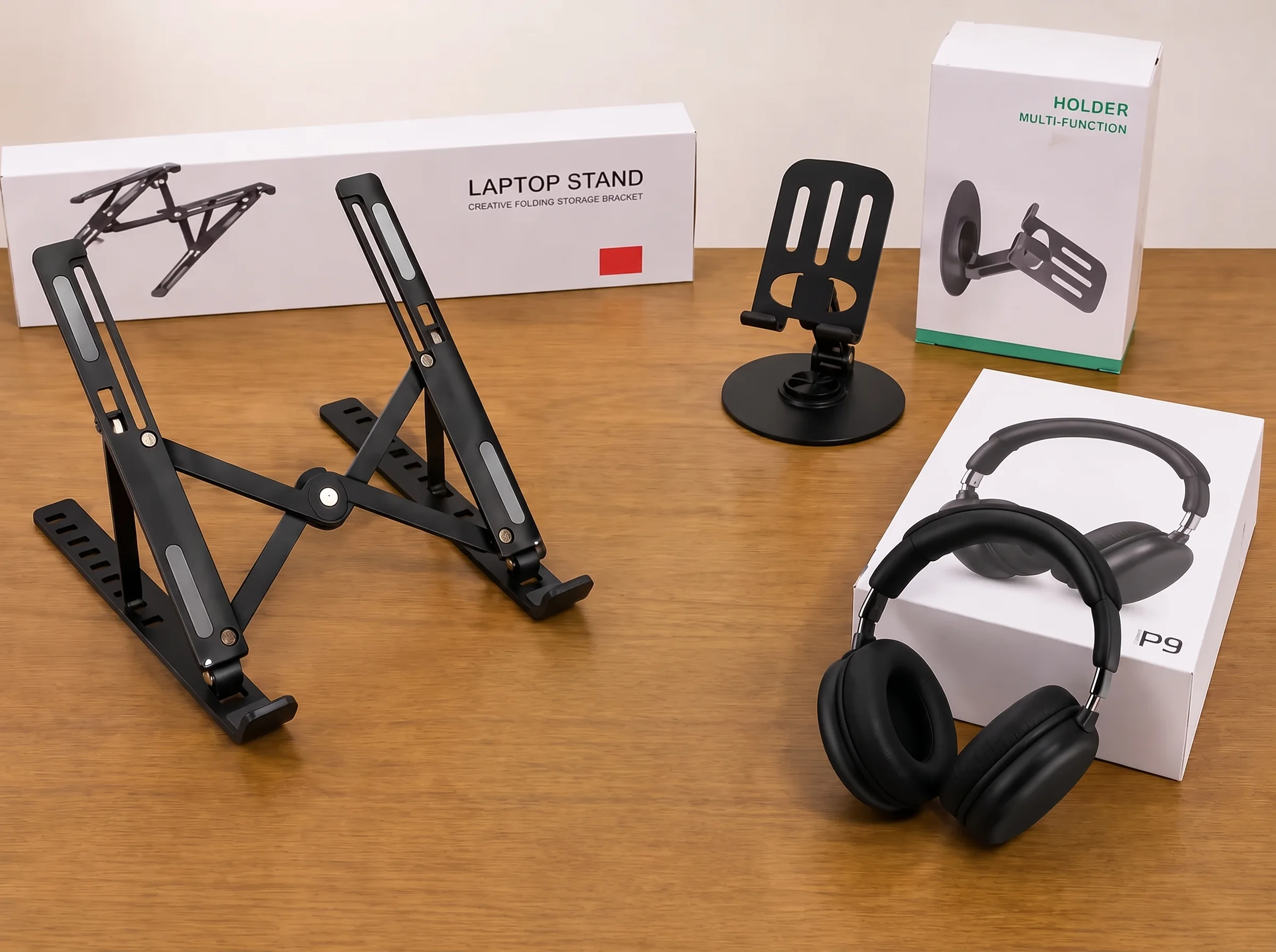 pack 3 en 1 - Support Pc + Support Téléphone + Casque bluethooth