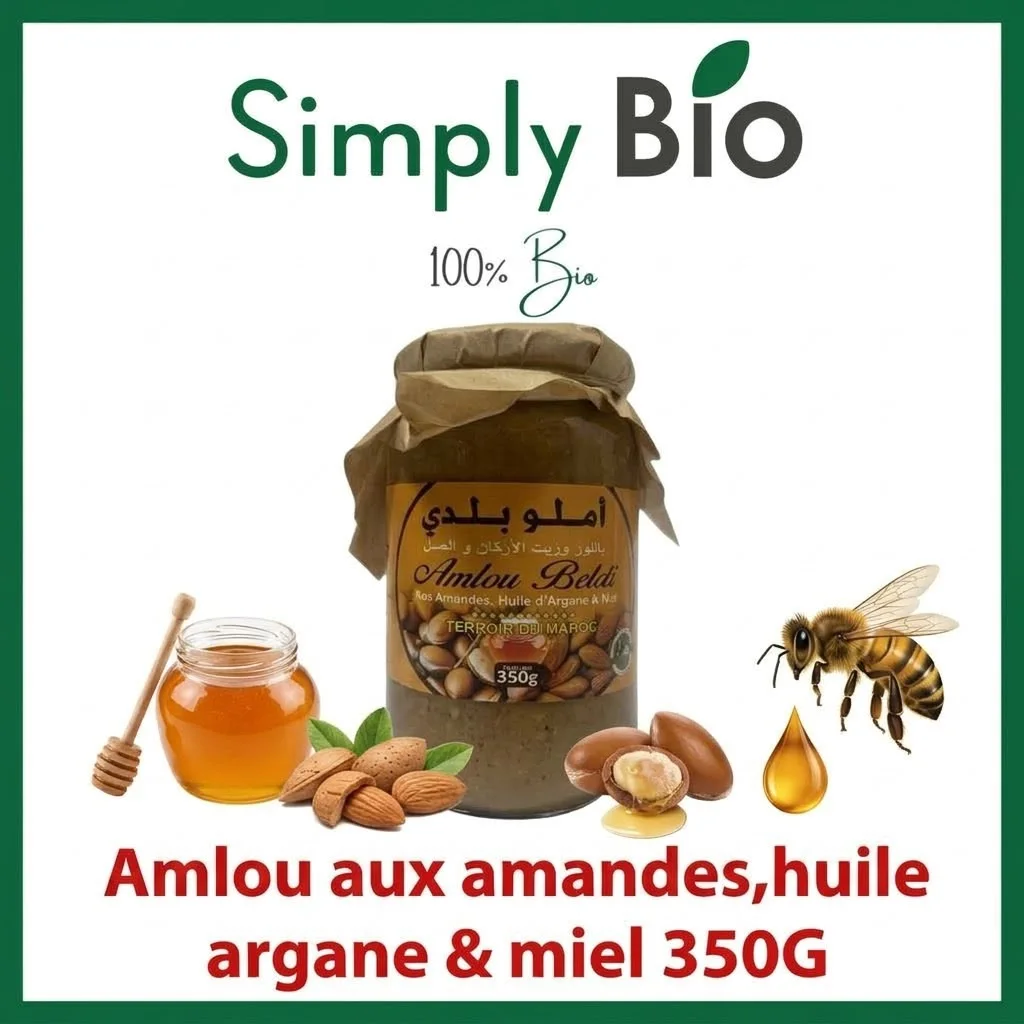 Amlou aux amandes,huile d'argane&miel bio 350g