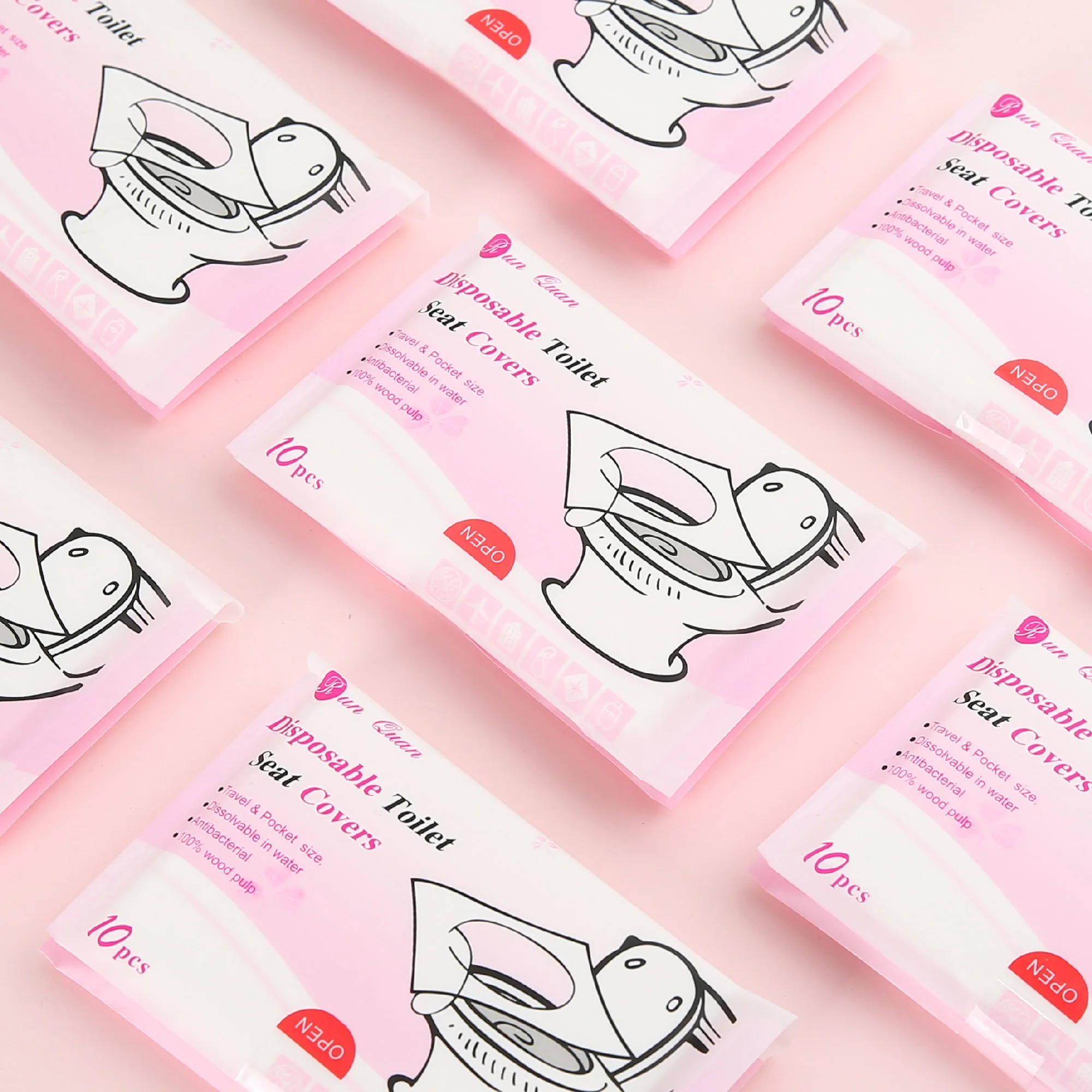 Protège-Siège-Toilette (10 Lot de 10 Sachet)