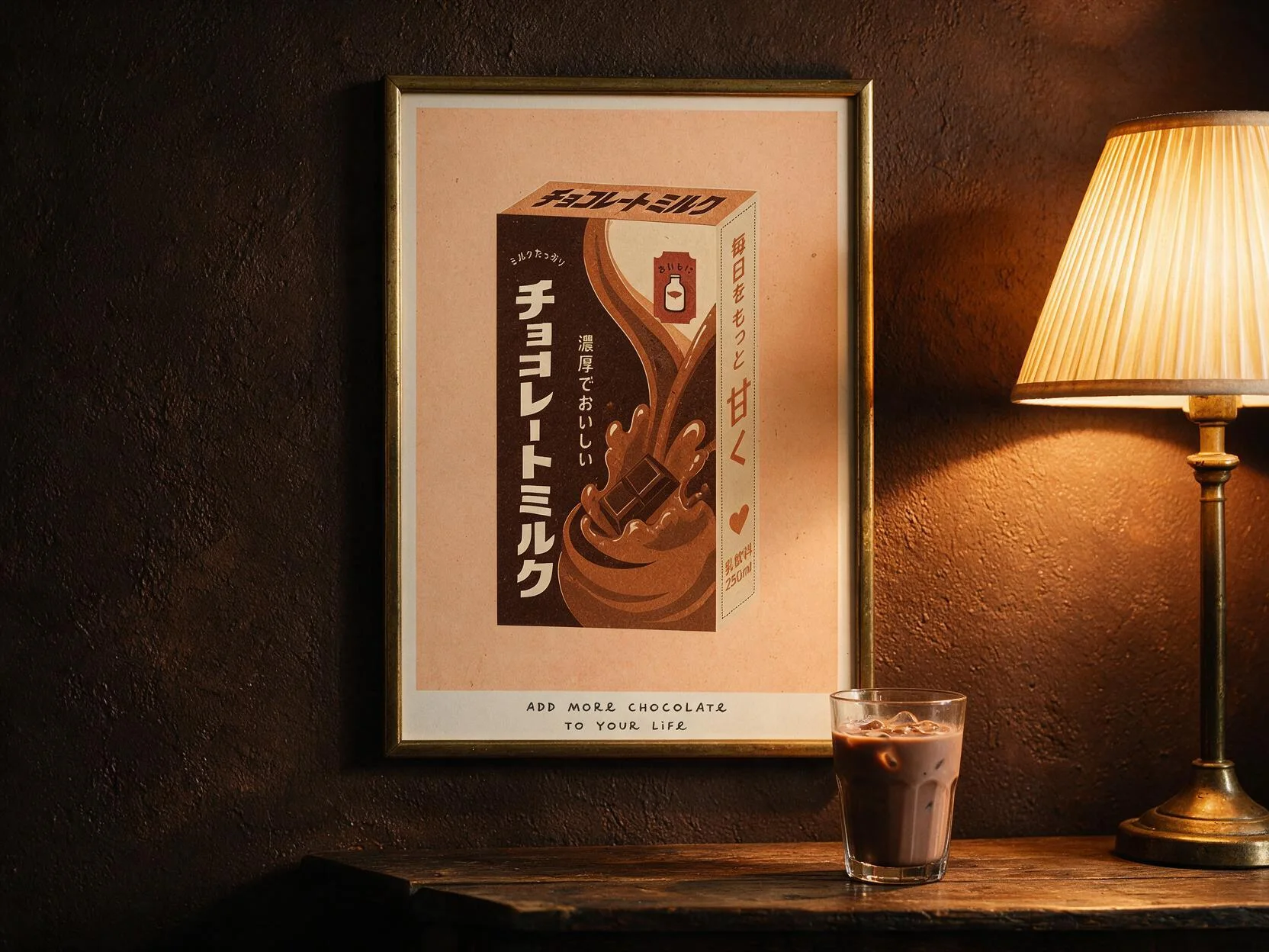 Retro Chocolate Milk Art Print – Vintage Japanese Kitchen Wall Art