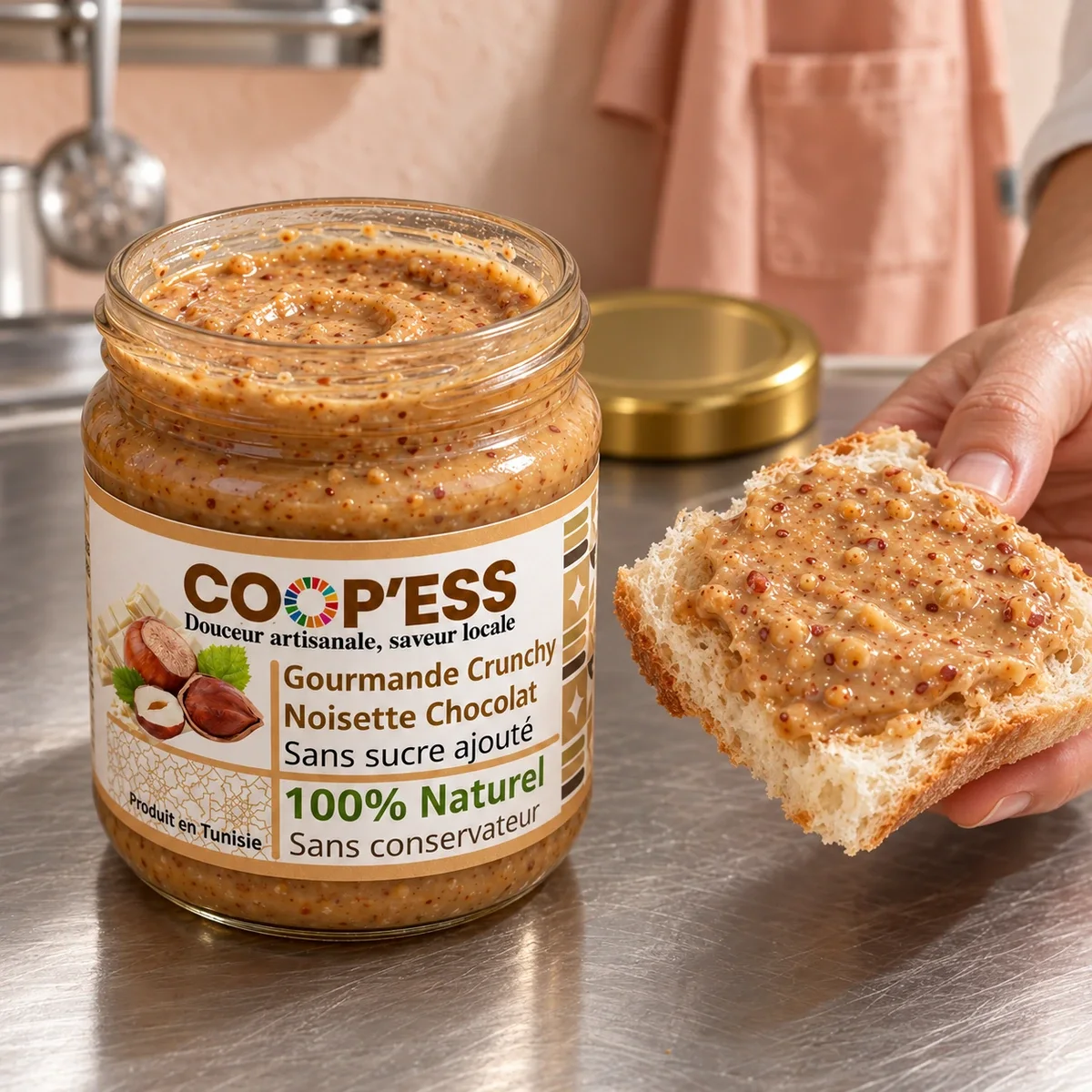 Pate a tartiner noisette chocolat blanc