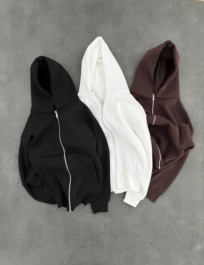 Zip hoodies noir blanc marron