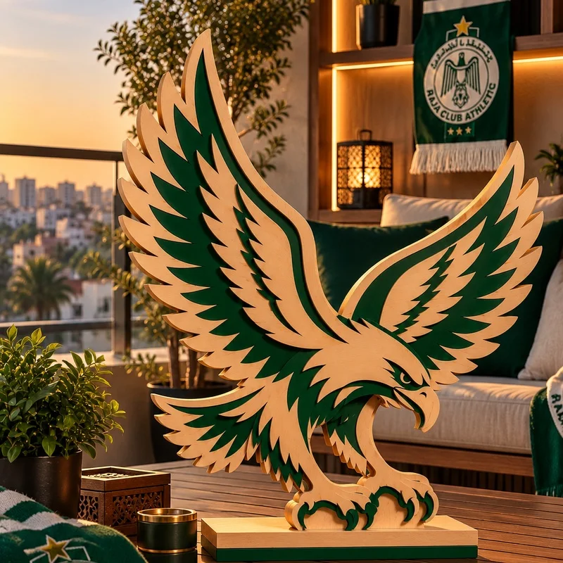 Aigle du Raja en Bois – Décoration 3D 🦅💚