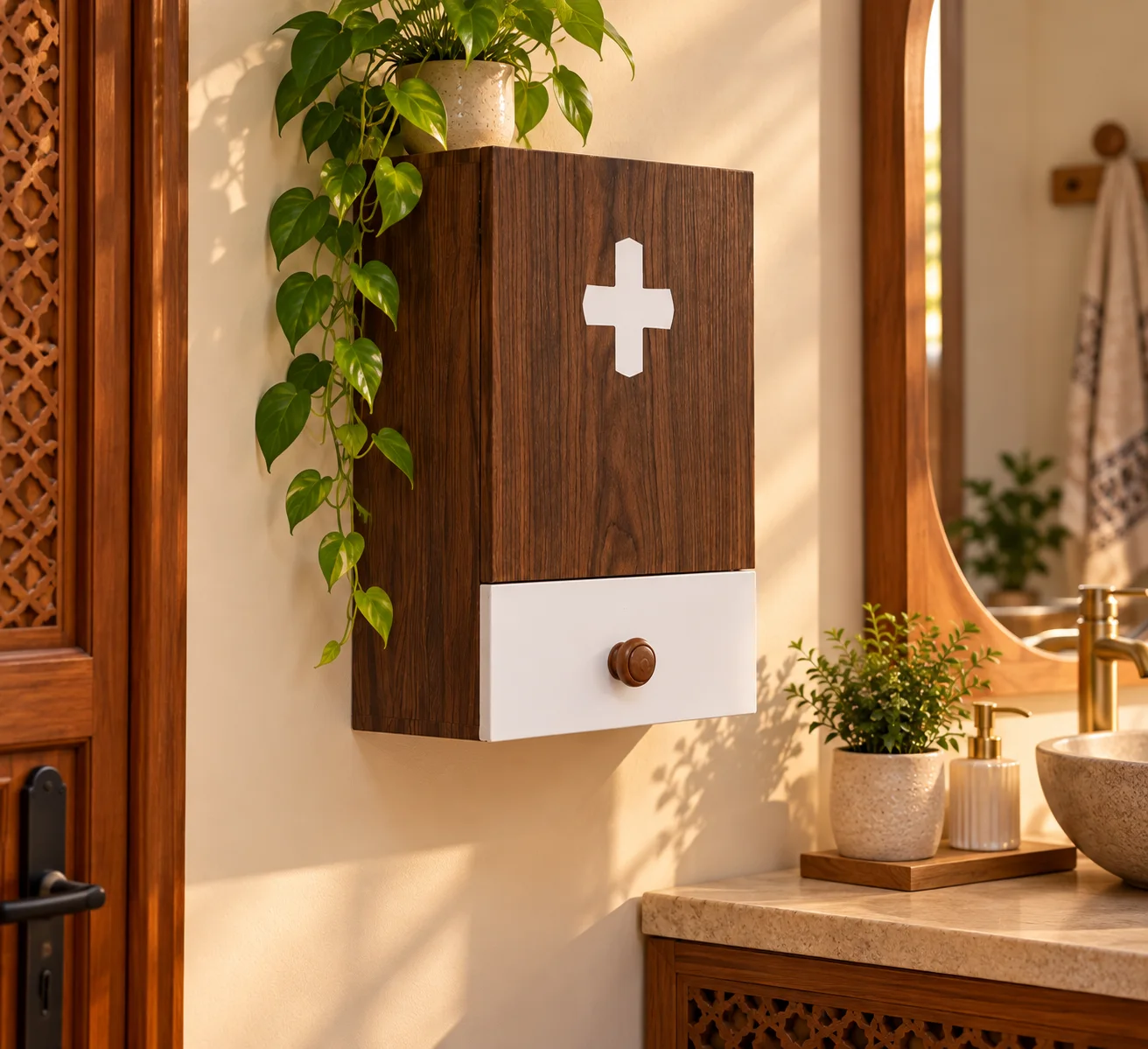 ARMOIRE À PHARMACIE MURALE EN BOIS