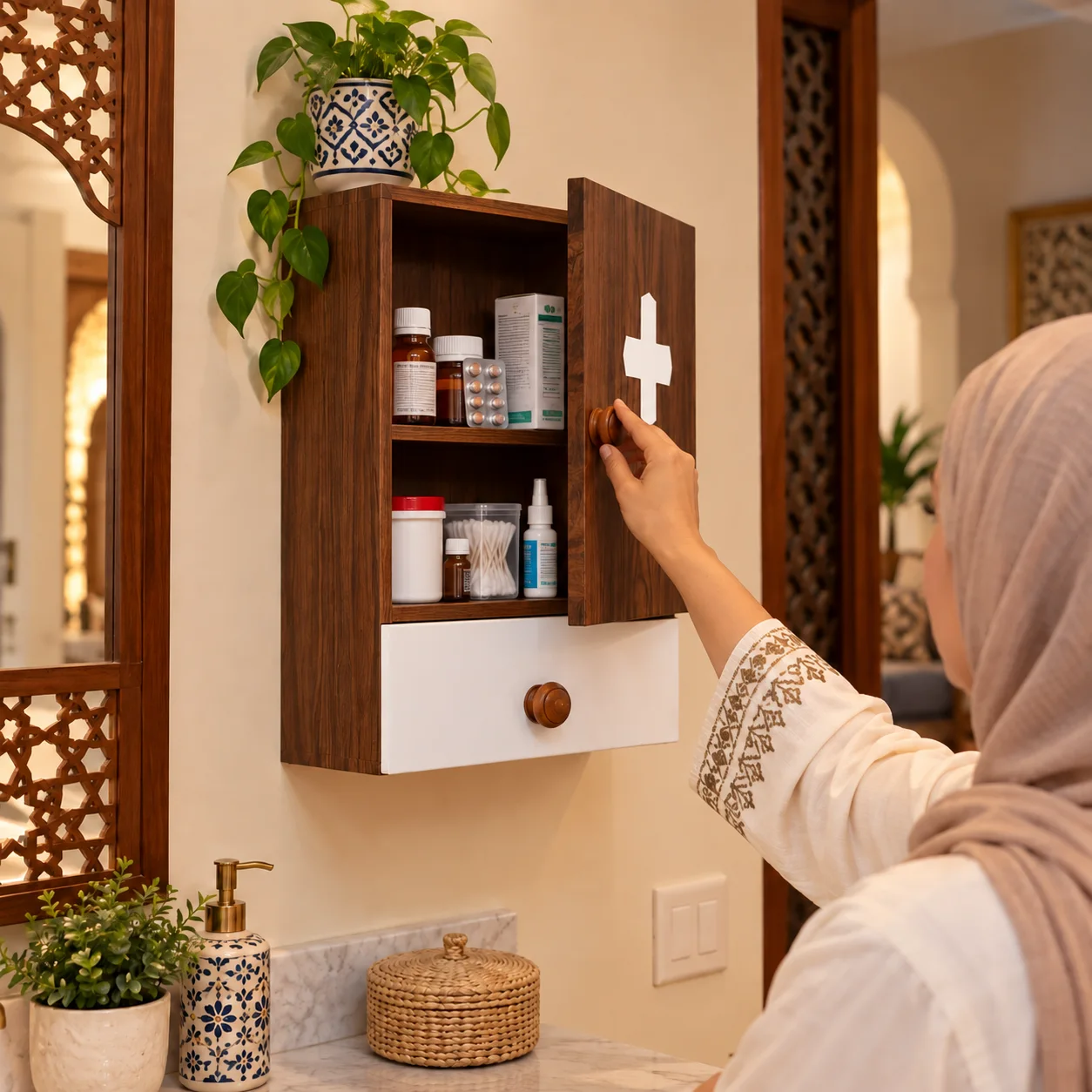 ARMOIRE À PHARMACIE MURALE EN BOIS