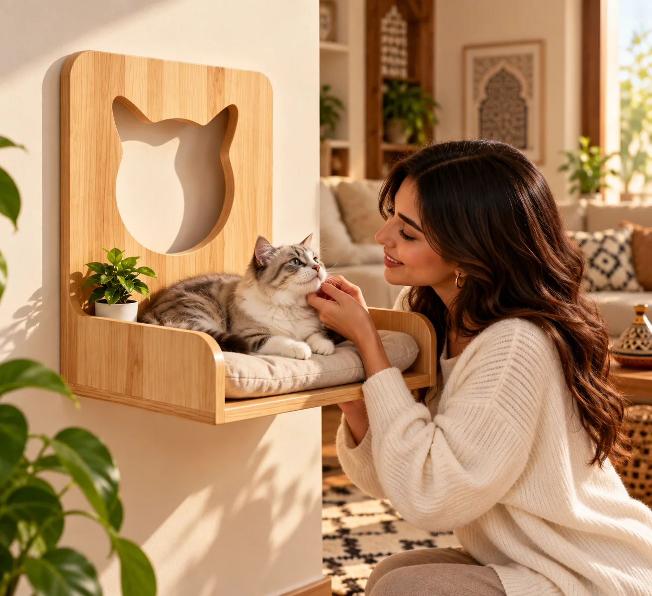 LIT MURAL POUR CHAT EN BOIS