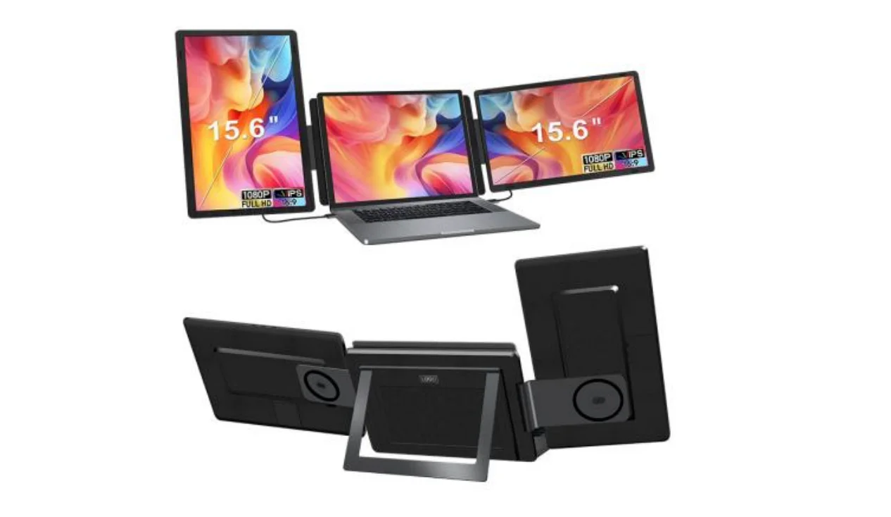 Portable dual-screen monitor:2 pcs of 15.6 inch full view display S9H