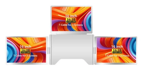 Portable quad monitor: 3 pcs of 16 inch full view display S788