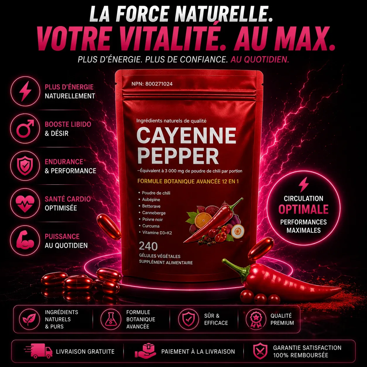 Cayenne Pepper – Vitalité & Énergie Masculine