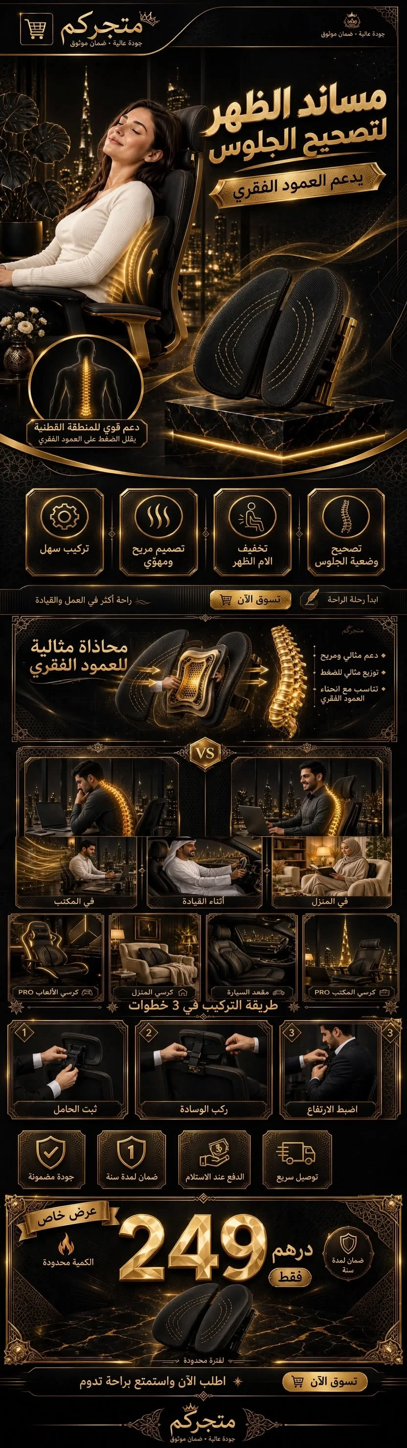 مساند ظهر لتصحيح الجلوس