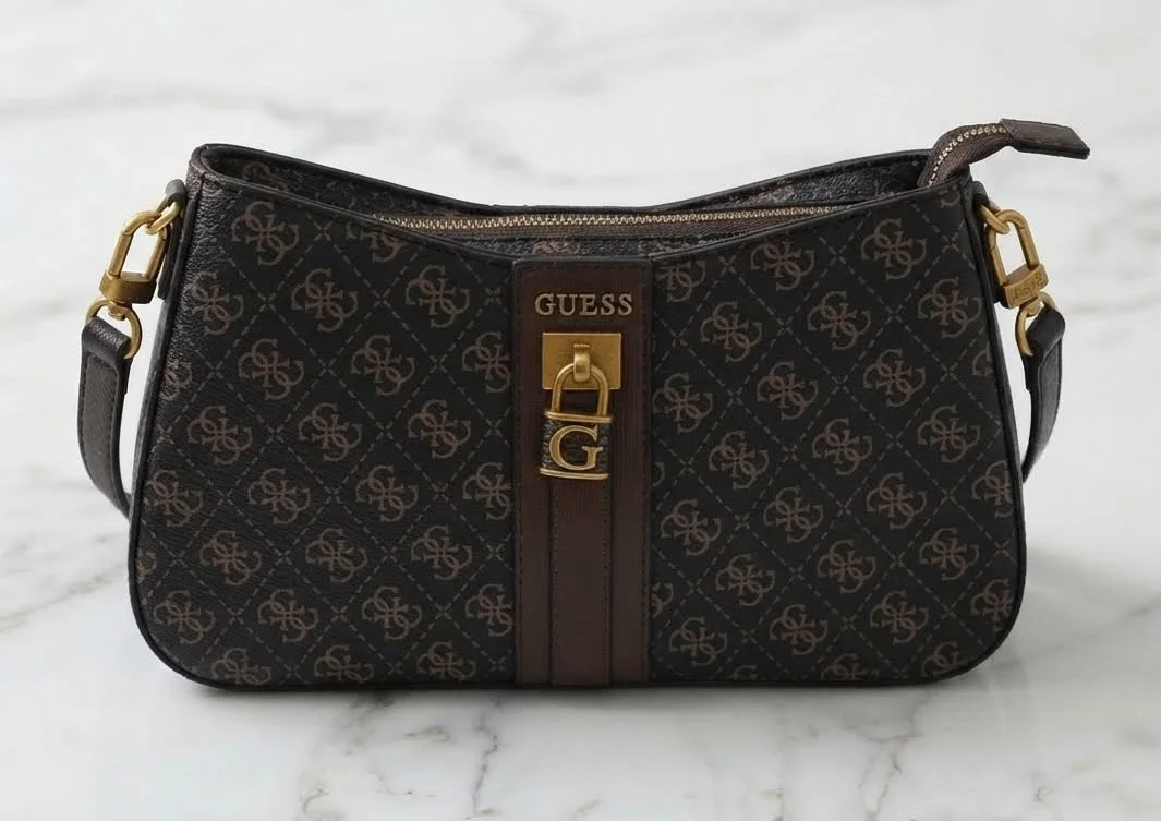 Sac Bandoulière Noir & Marron – Style Chic