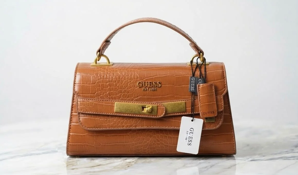 Sac à Main Marron Caramel – Effet Croco