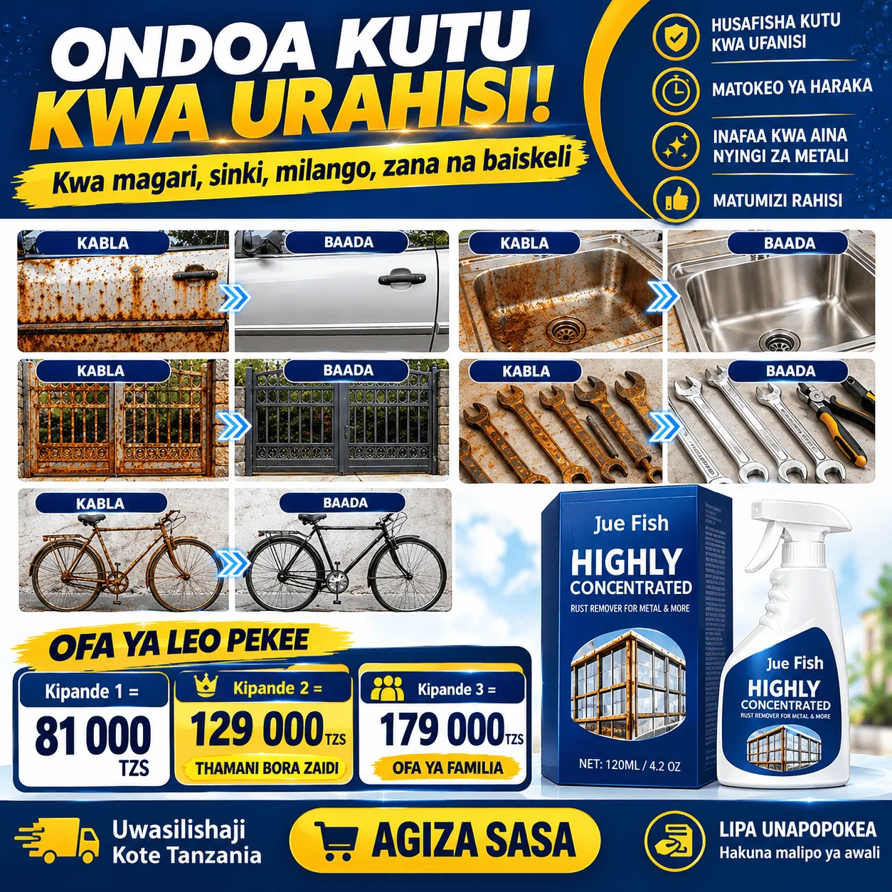Dawa Kali ya Kuondoa Kutu Kwenye Chuma na Vyuma