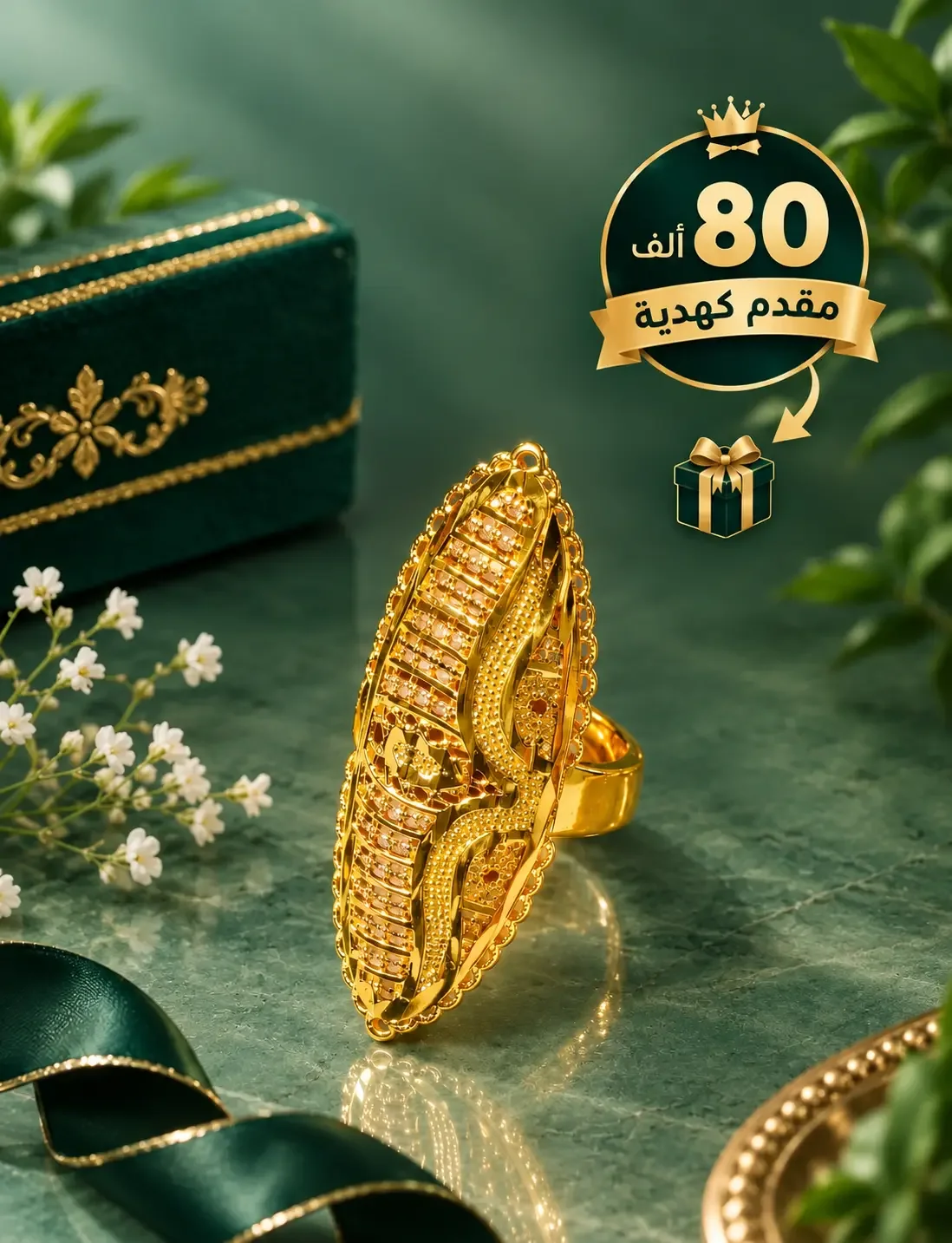 طقم ماليزيا (4 قطع ) بلاكيور أصلي 24K +خاتم بقيمة 80 الف مقدم هدية