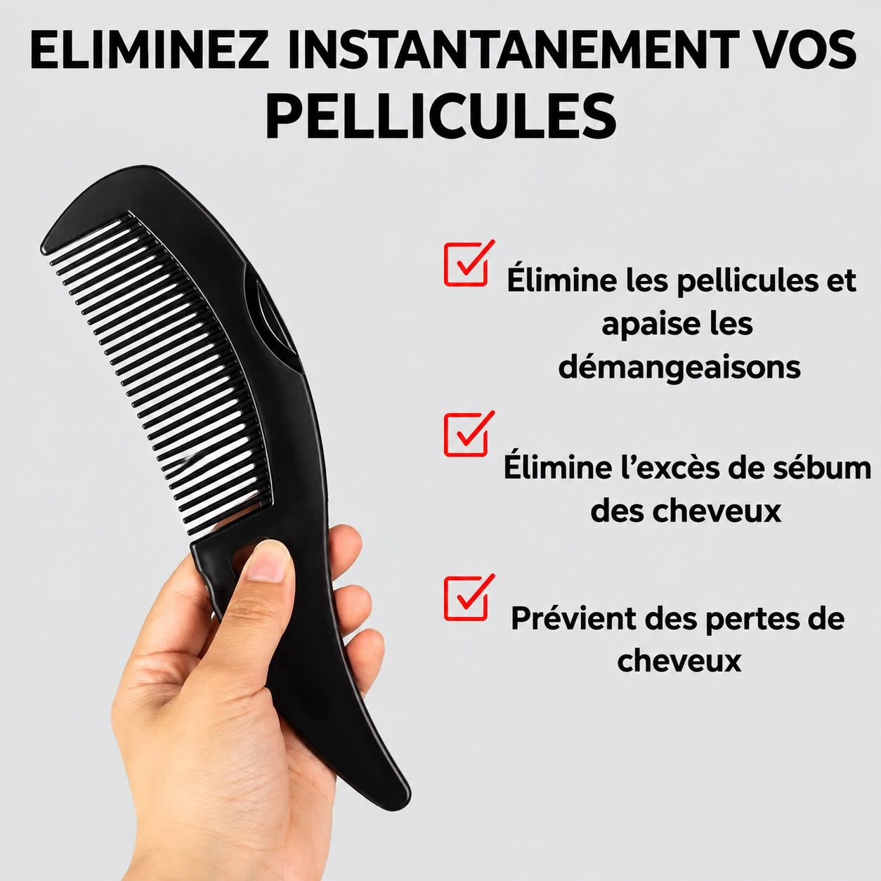 Le peigne qui vous aide à débarrasser votre cuir chevelu des impuretés facilement