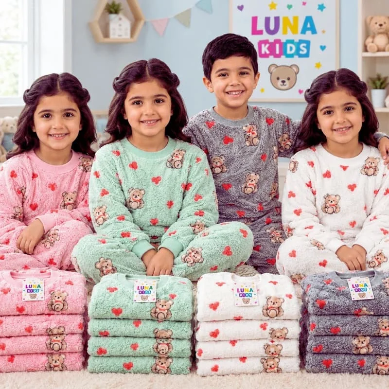 🧸 بيجامة شتوية للأطفال 🇹🇷 راحة ودفء فالدار ❤️