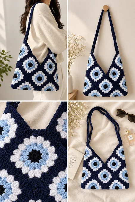 👜 👝Sac en crochet fait main avec motifs 🧶