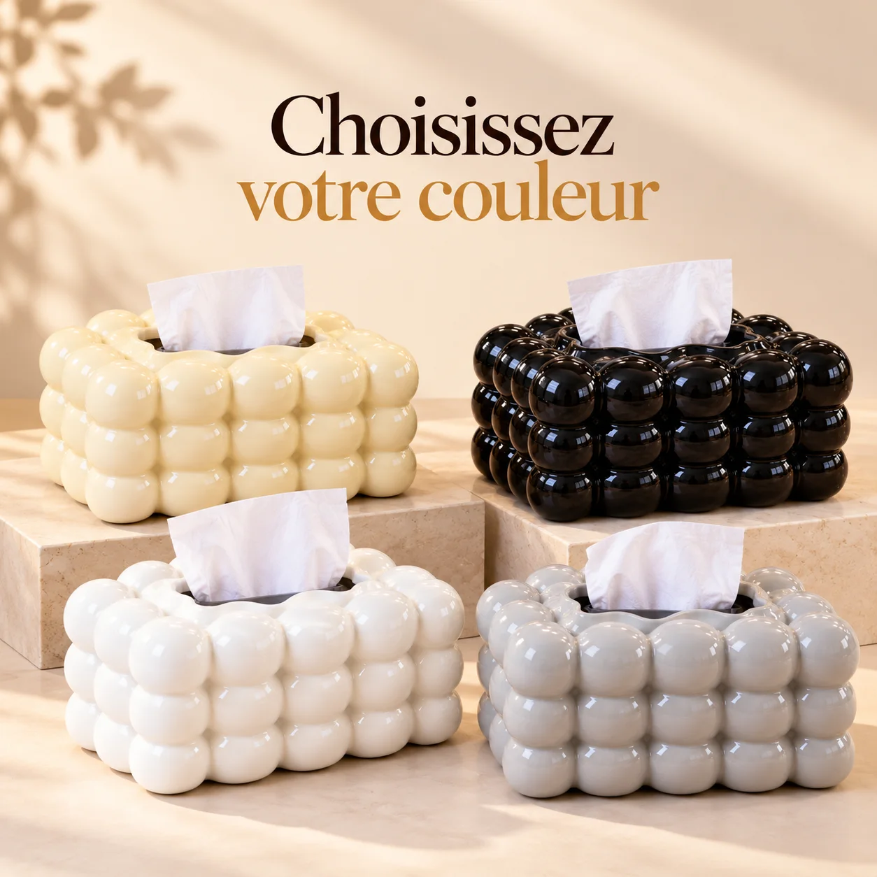Boîte à Mouchoirs en Céramique Design Bubble – Élégante et Décorative