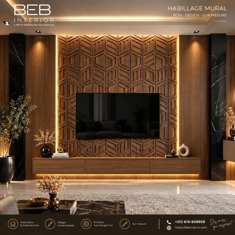 Relief 3D Géométrique & Touches de Marbre