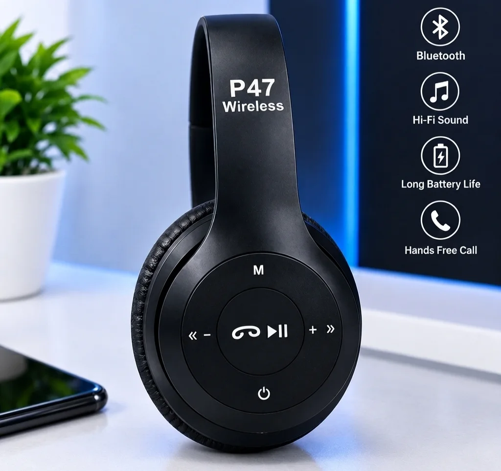 سماعات P47 اللاسلكية - هندسة دقيقة من الداخل والخارج 🎧✨