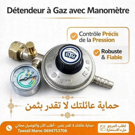 Détendeur à Gaz avec Manomètre - حماية عائلتك