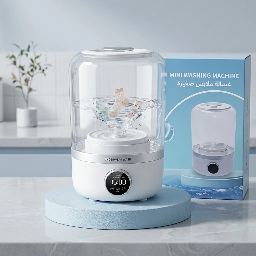 غسالة ملابس صغيرة محمولة (Mini Washing Machine)،