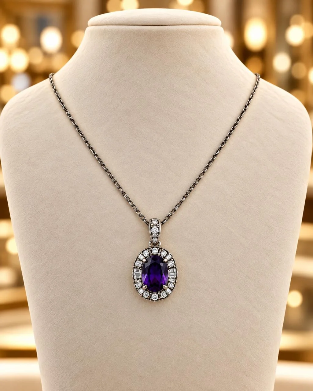 Pendentif Améthyste en Argent 925 | علاقة من الجمشت فضة عيار 925