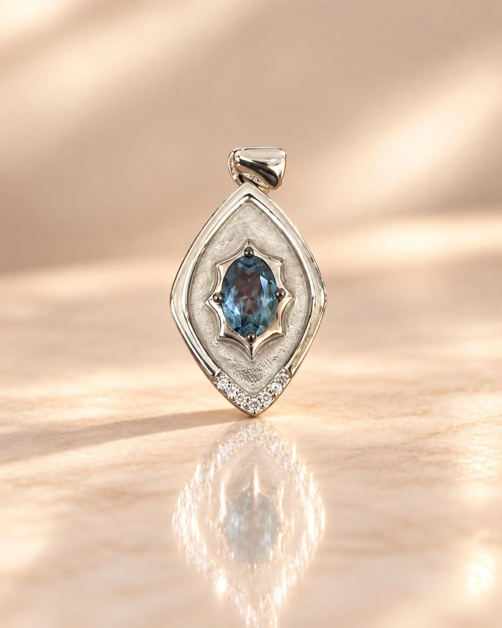 💙 Collier Apatite Bleue en Argent 925 | قلادة الأباتيت الأزرق من الفضة عيار 925
