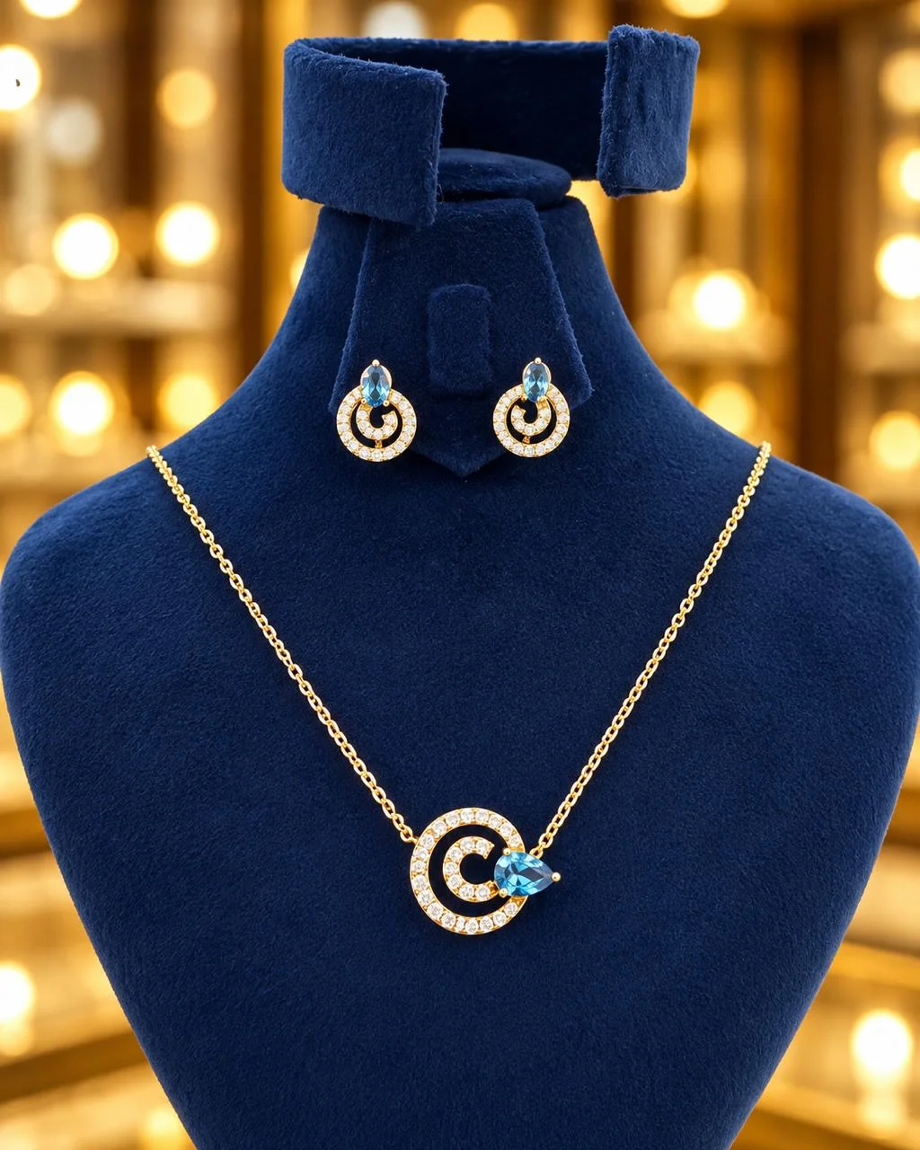 💙 Collier Apatite Bleue en Argent 925 | قلادة الأباتيت الأزرق من الفضة عيار 925