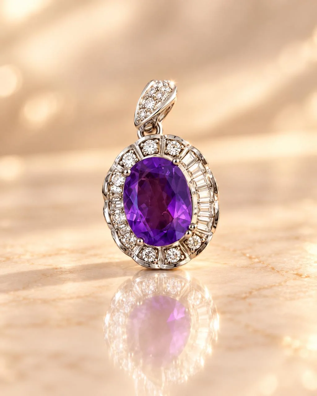 Pendentif Améthyste en Argent 925 | علاقة من الجمشت فضة عيار 925