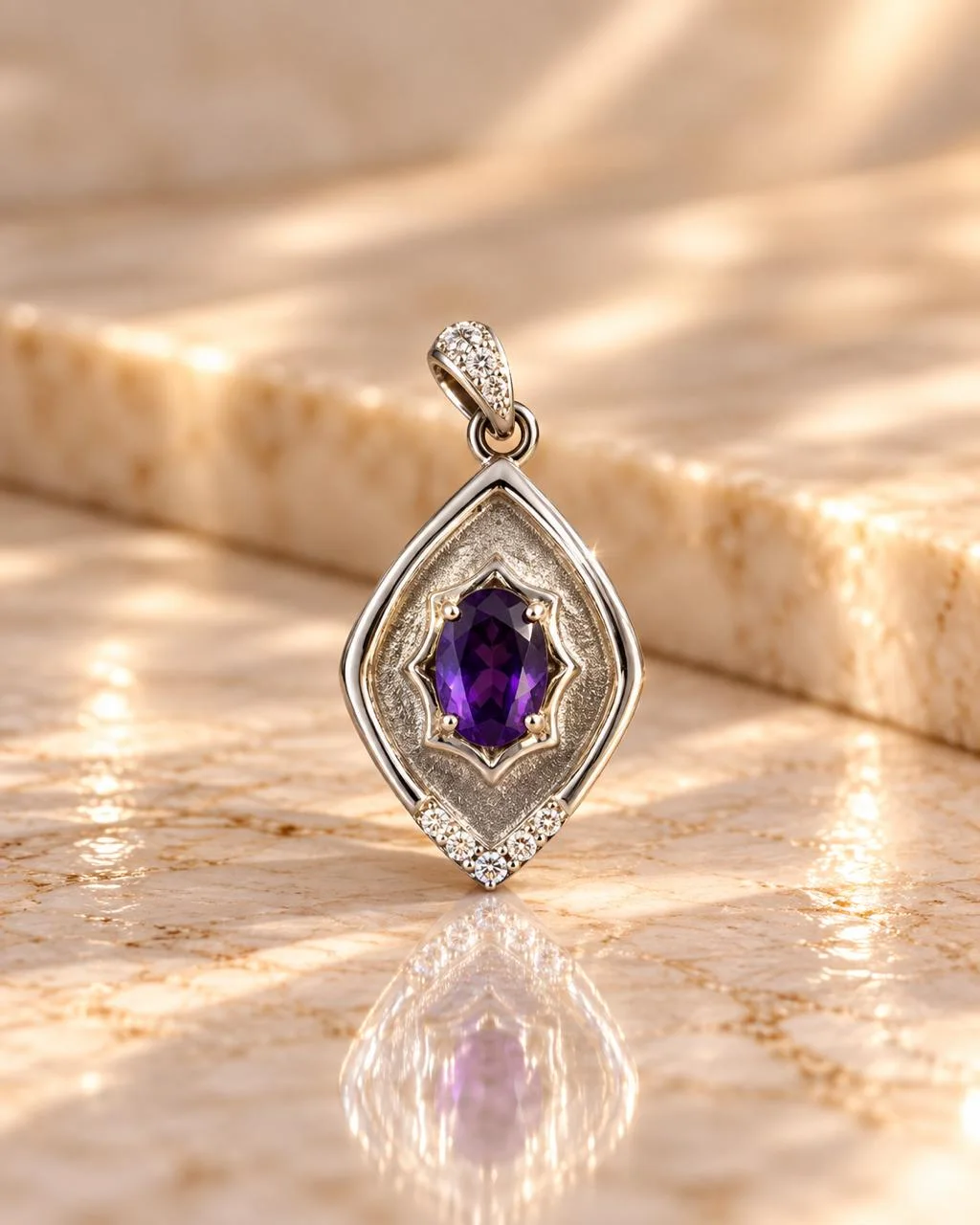 Pendentif Améthyste en Argent 925 | علاقة من الجمشت فضة عيار 925