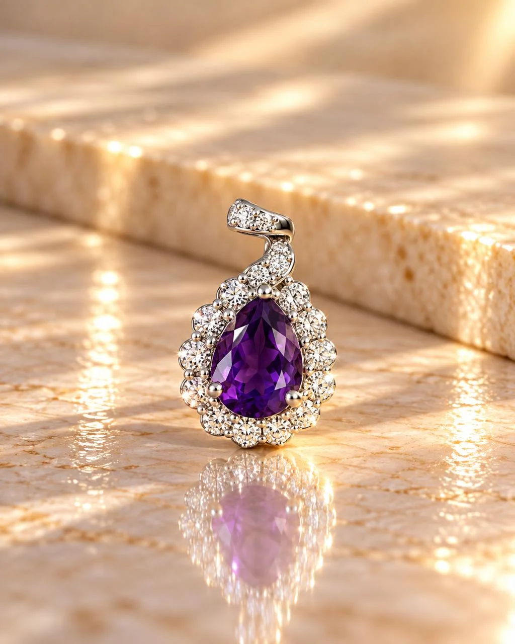 Pendentif Améthyste en Argent 925 | علاقة من الجمشت فضة عيار 925