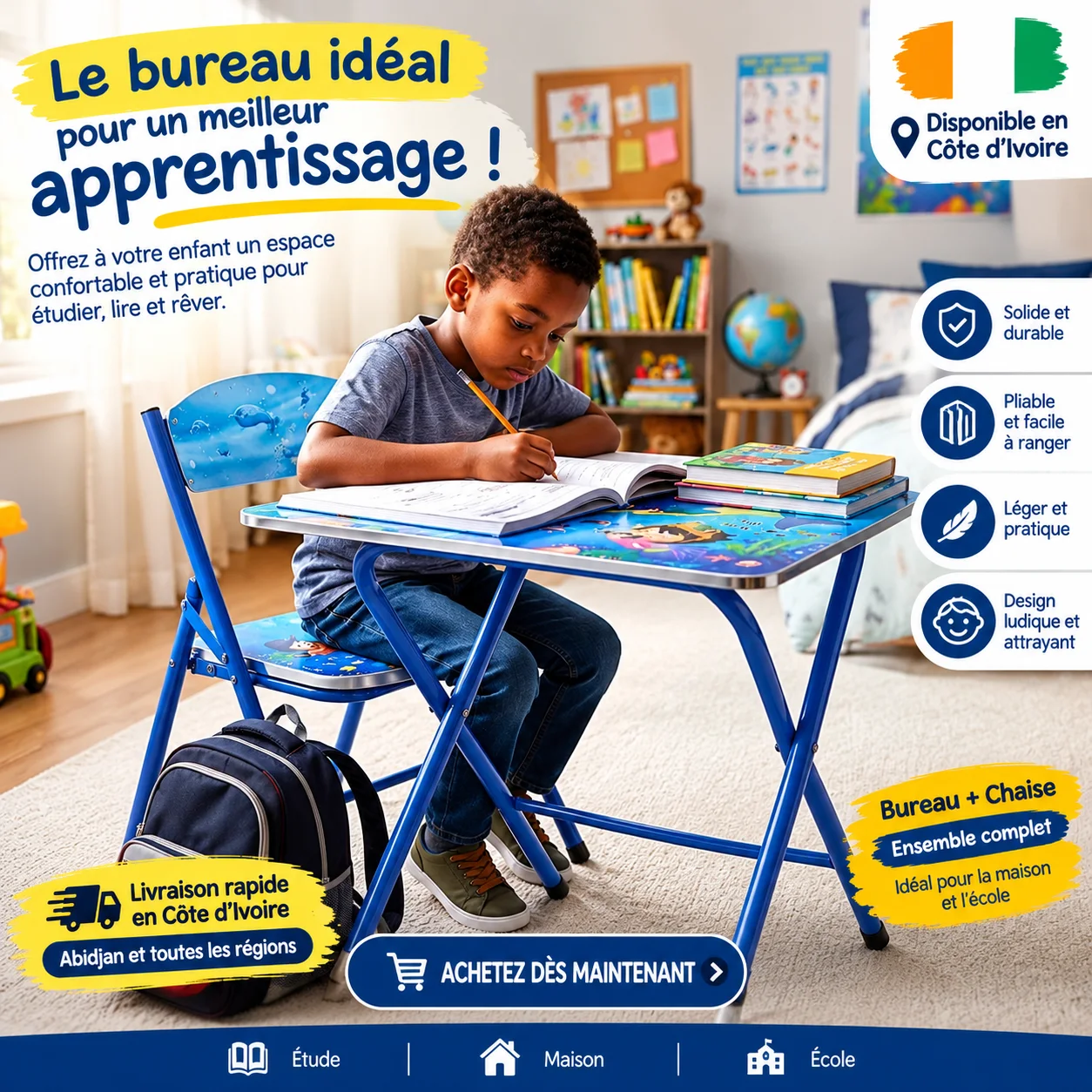 Ensemble : table et chaise pour enfants