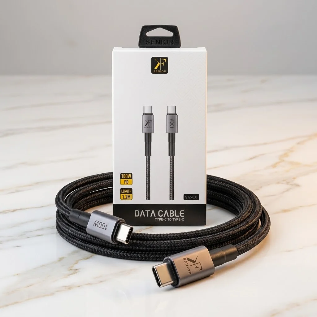 Senior 100W PD Braided USB-C to USB-C Data Cable (1.2m) - Model S12-C.C